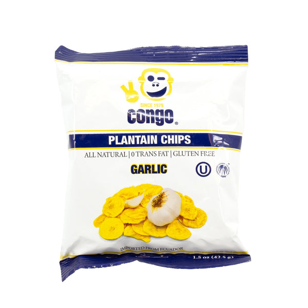 Congo-Brand Plantain Chips (12 Pack - 4.5-5 oz or 20 Pack - 1.5 oz) - Shipping